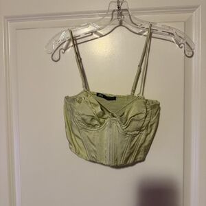 Zara Light Green Corset Top